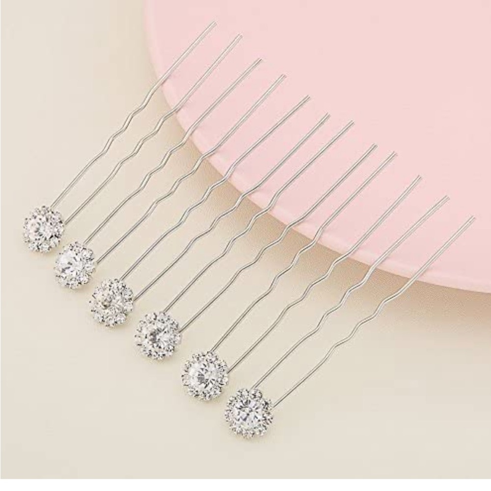 Ammei Headpiece Crystal Bridal Hair Pins Clips Wedding Hair Accessories